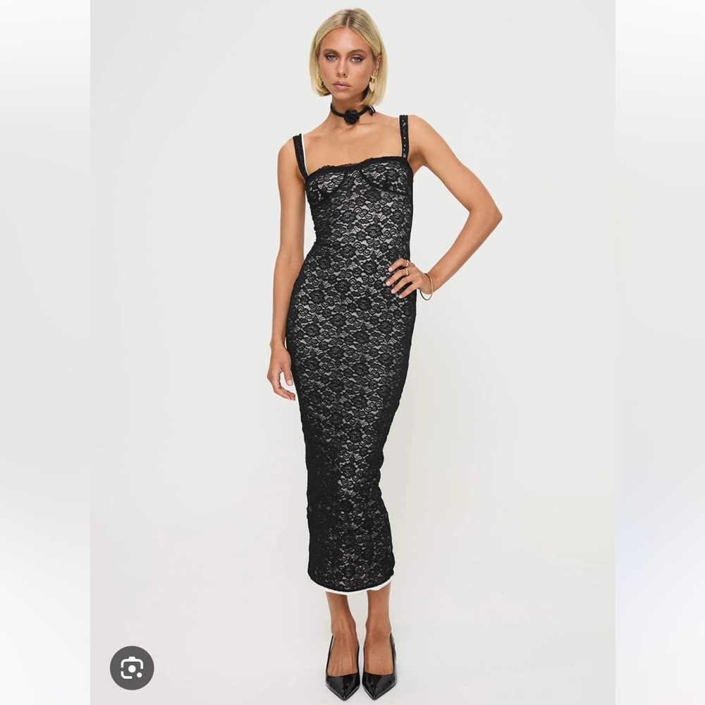 Princess Polly Black Lace Maxi Dress